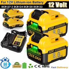 12V Lithium-ion Battery / Charger For DeWalt 12 Volt Max DCB127-2 DCB120 DCB122