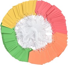 Color Tags with String, 1000pcs Matte Surface Price Tags Label for Yard Garage S