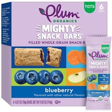 Plum Organics Mighty Snack Bars - Blueberry - 0.67 oz Bars Pack of 6 - Organic