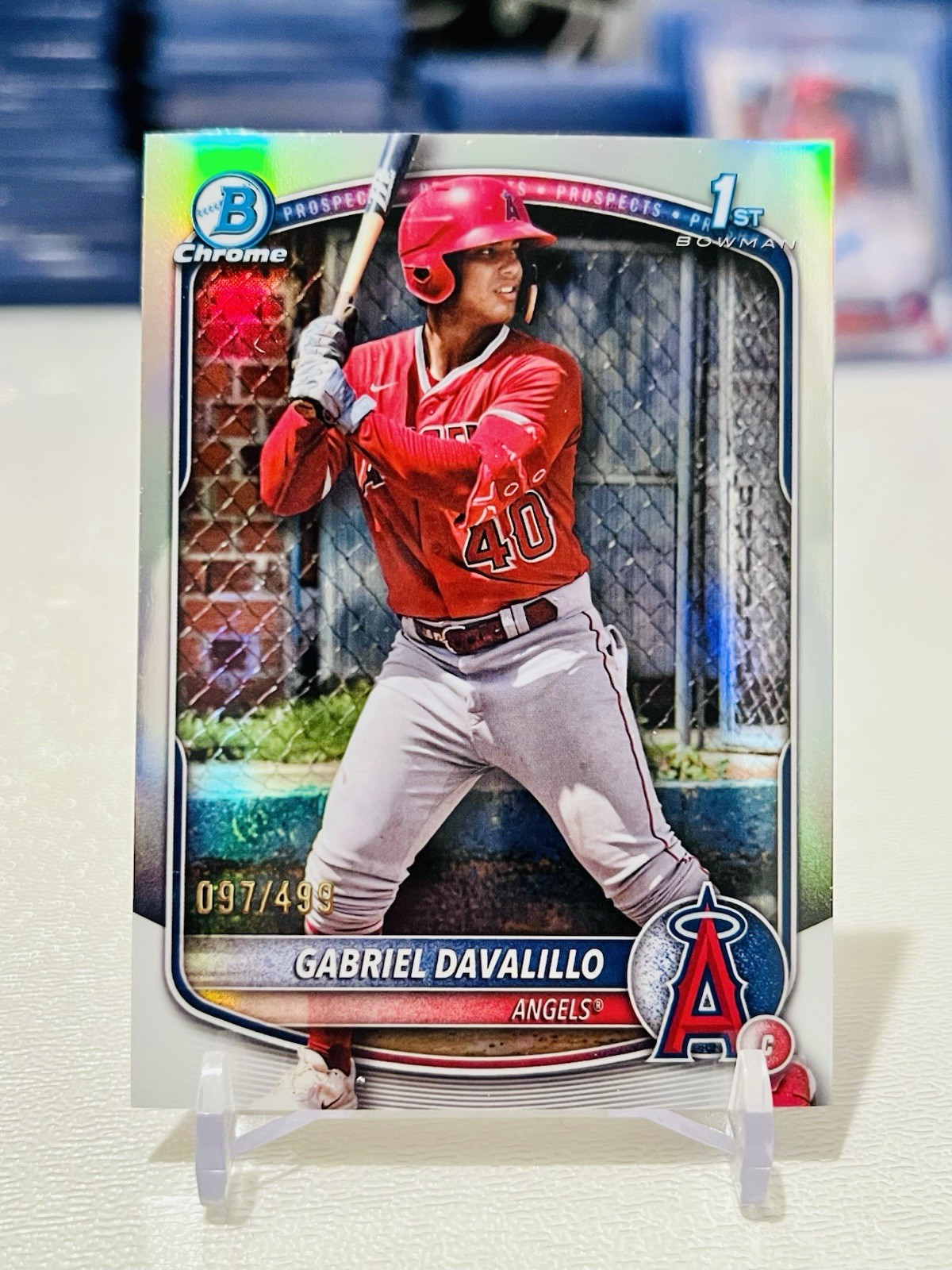 Gabriel Davalillo 2025 Bowman Chrome 1st Refractor /499 SP Los Angeles Angels