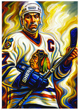 CHRIS CHELIOS * Chicago Blackhawks * HOCKEY * Art Card * ATC ACEO