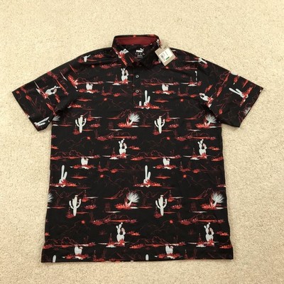 Puma Polo Golf Shirt Mens Large Bushland Black New Mattr