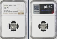 2000 1/10 Oz $10 Platinum American Eagle Statue of Liberty NGC MS70 3990.00 per troy oz