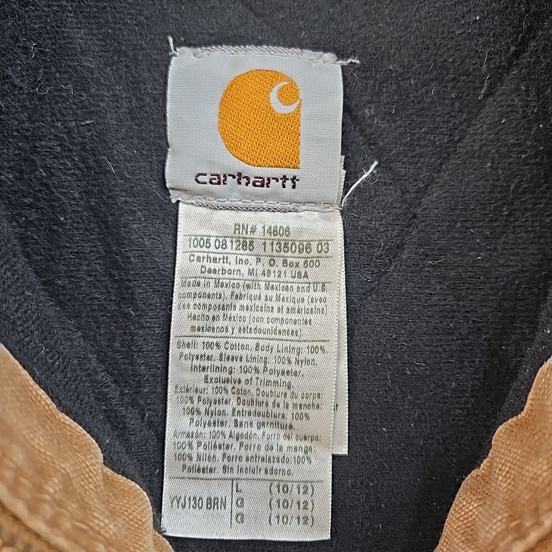 Carhartt Sandstone Jacket Quilt Lined Youth Large 10/12 Brown YY130 BRN Vintage  thumbnail 2
