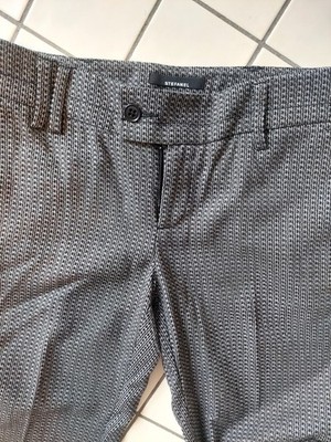 STEFANEL Hose elegant grau schwarz weiß Anzug 7/8-Länge TOP Gr. 38 M neuwertig