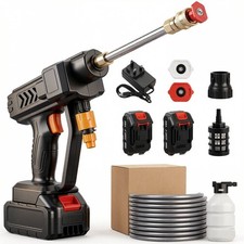 2 Battery Cordless Car High Pressure Washer Jet Water Wash Cleaner Gun Portable