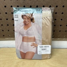 Vintage JCP UNDERSCORE Womens Sz 9 XXL Nylon Briefs 3 Pack Sealed Naturals