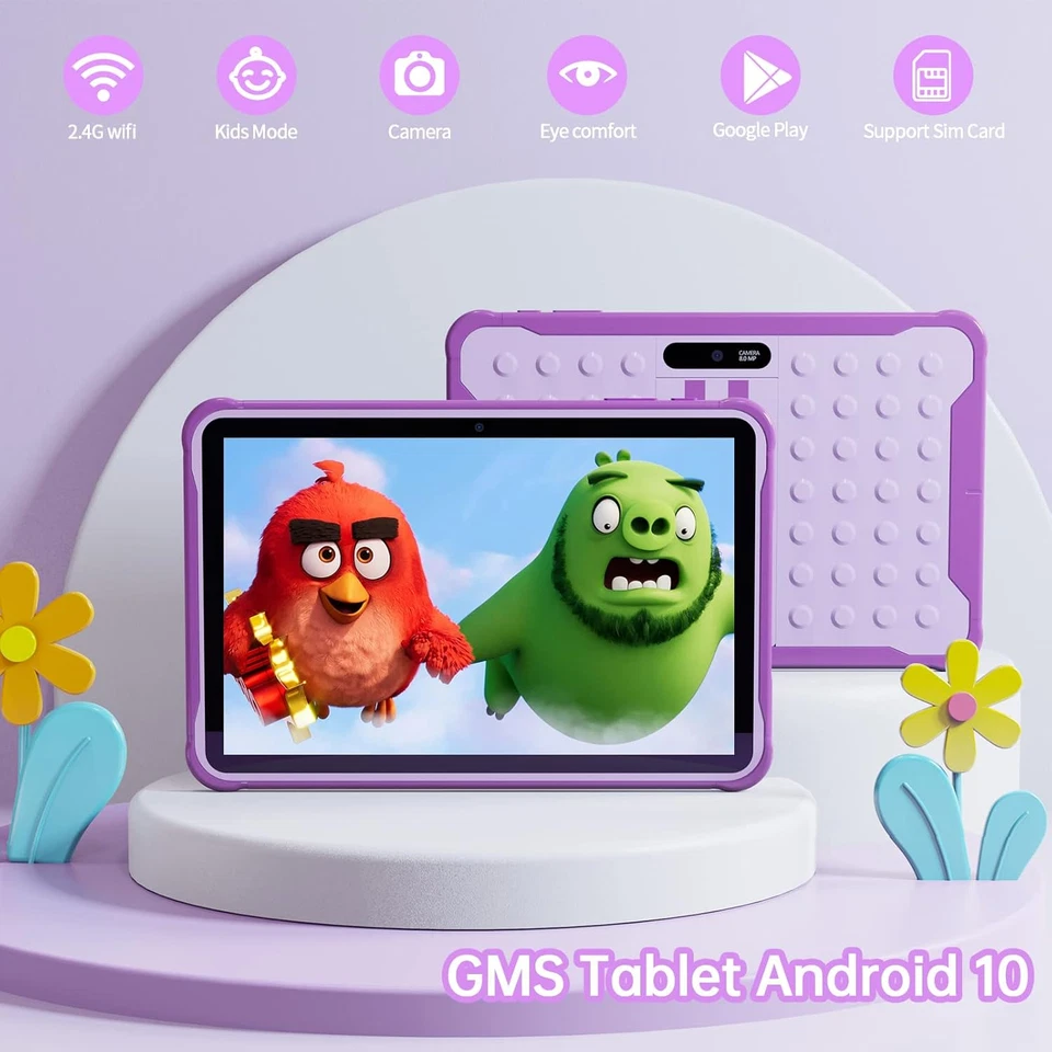 Tablet per Bambini Con Custodia, Da 10 Pollici, Android, Con Telefono 3G, Contro - Immagine 2 di 4