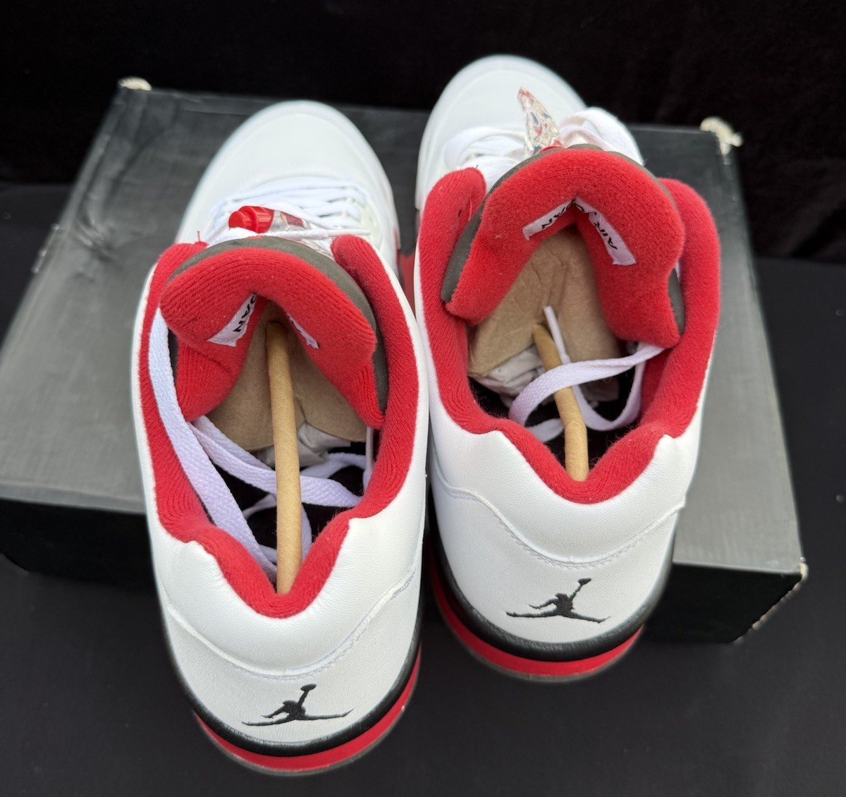 Vintage Nike AIR JORDAN 5 White & Fire Red Retro Men’s Size 13 Brand New! In Box thumbnail 12