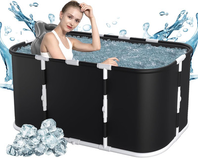 Portable XL Ice Bath Tub with Cover for Athletes - Cold Water Recovery Pool