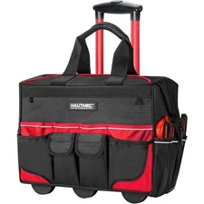  18" Rolling Tool Bag with Wheels, 23-Pocket Portable Tool Box Organizer
