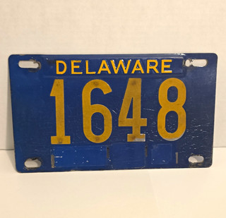 Delaware State Collectible License Plate 1648 Blue & Yellow Tag