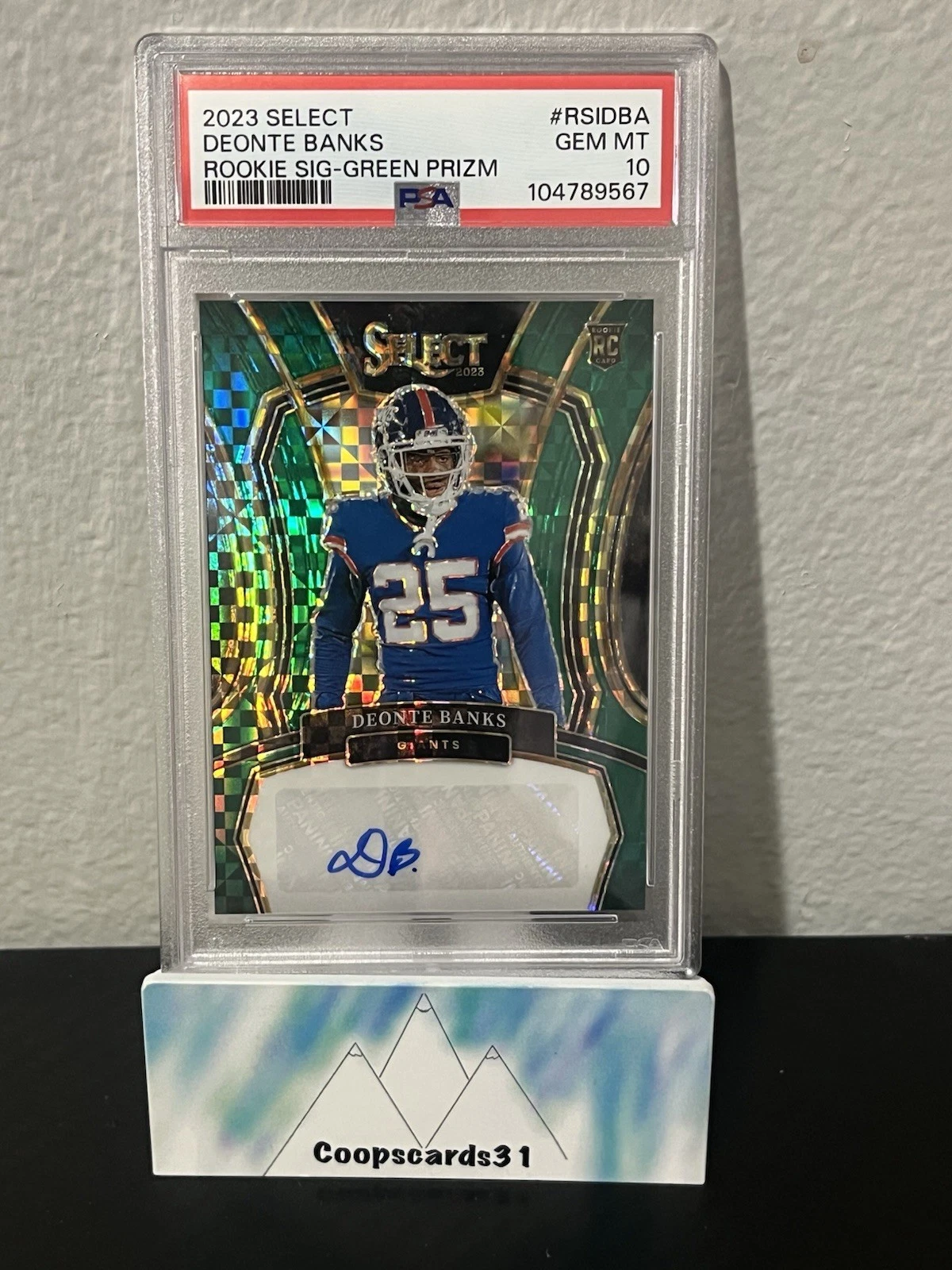 Deonte Banks Panini Select Rookie Signatures #RSIDBA Green