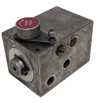 Hydraulic Valve Steel Manifold Block with ''Slow Feed'' Control Dial Knob Lever