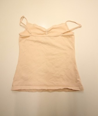 Brandy Melville Bow Detail Lace Trim Nude Cami Tank Top OS Adj