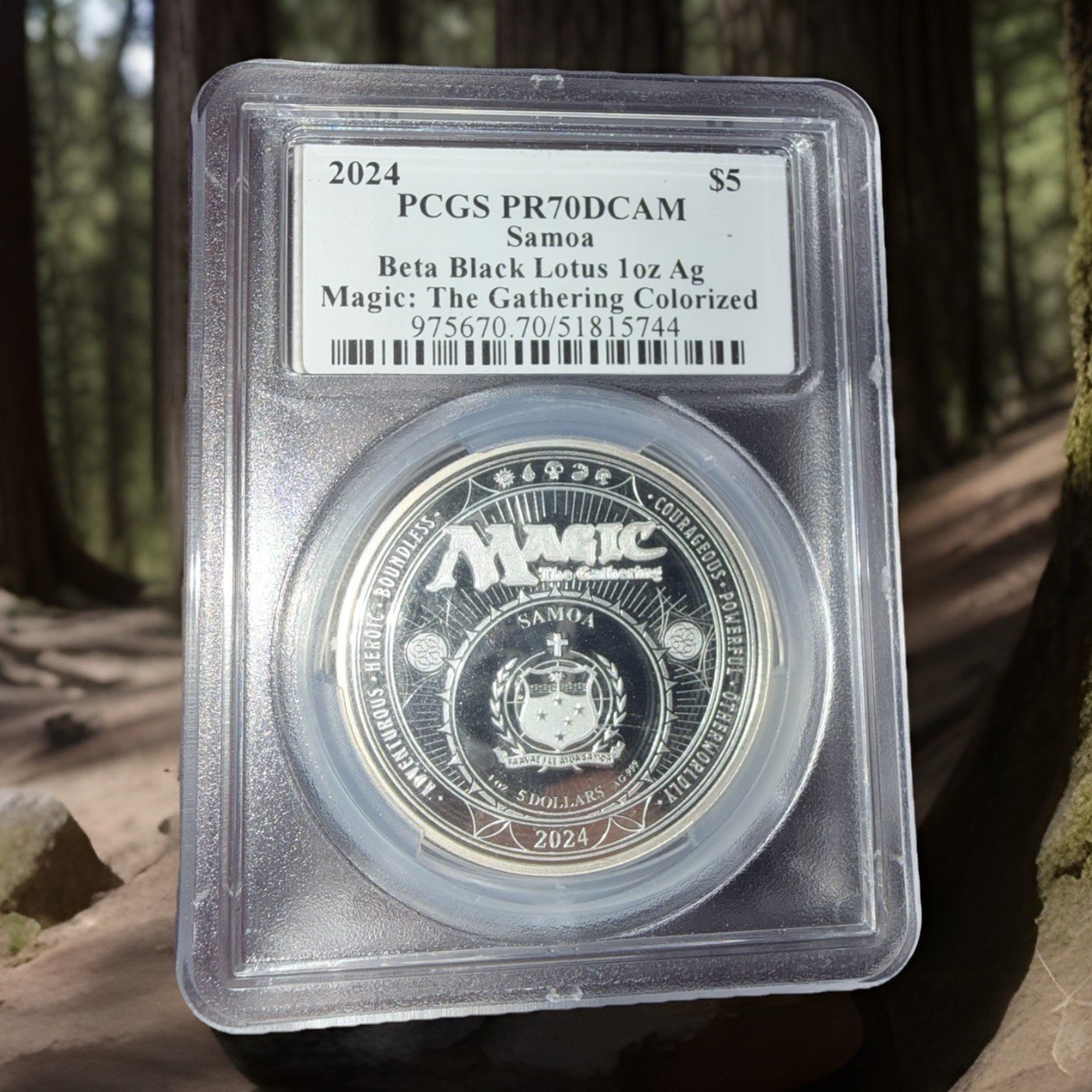 2024 Magic BETA BLACK LOTUS the Gathering 1 Oz Silver Coin 5$ Samoa 2499 Minted