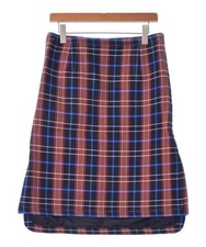 MARNI Knee-length Skirt BlackxOrangexRed etc. Check Pattern 2200417086033