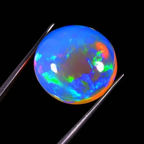 NATURAL AAA+ VVS AMAZING COLOR PLAY ROUND CABOCHAN ETHIOPIAN WELO OPAL 21.40 CTS - Image 4 of 4