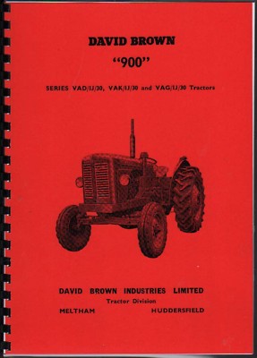 David Brown ''''900'' Traktor Bediener Bedienungsanleitung