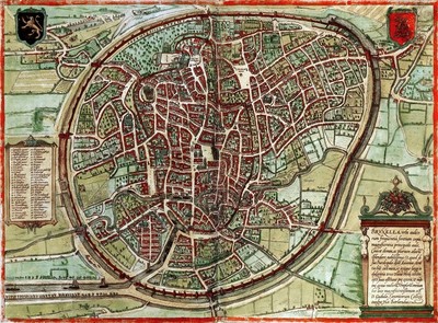 Reproduktion alter Plan von Brüssel (Brüssel) 1572