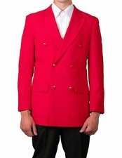 Men's Six Button Double Breasted Dinner Blazer Red Suit Jacket New