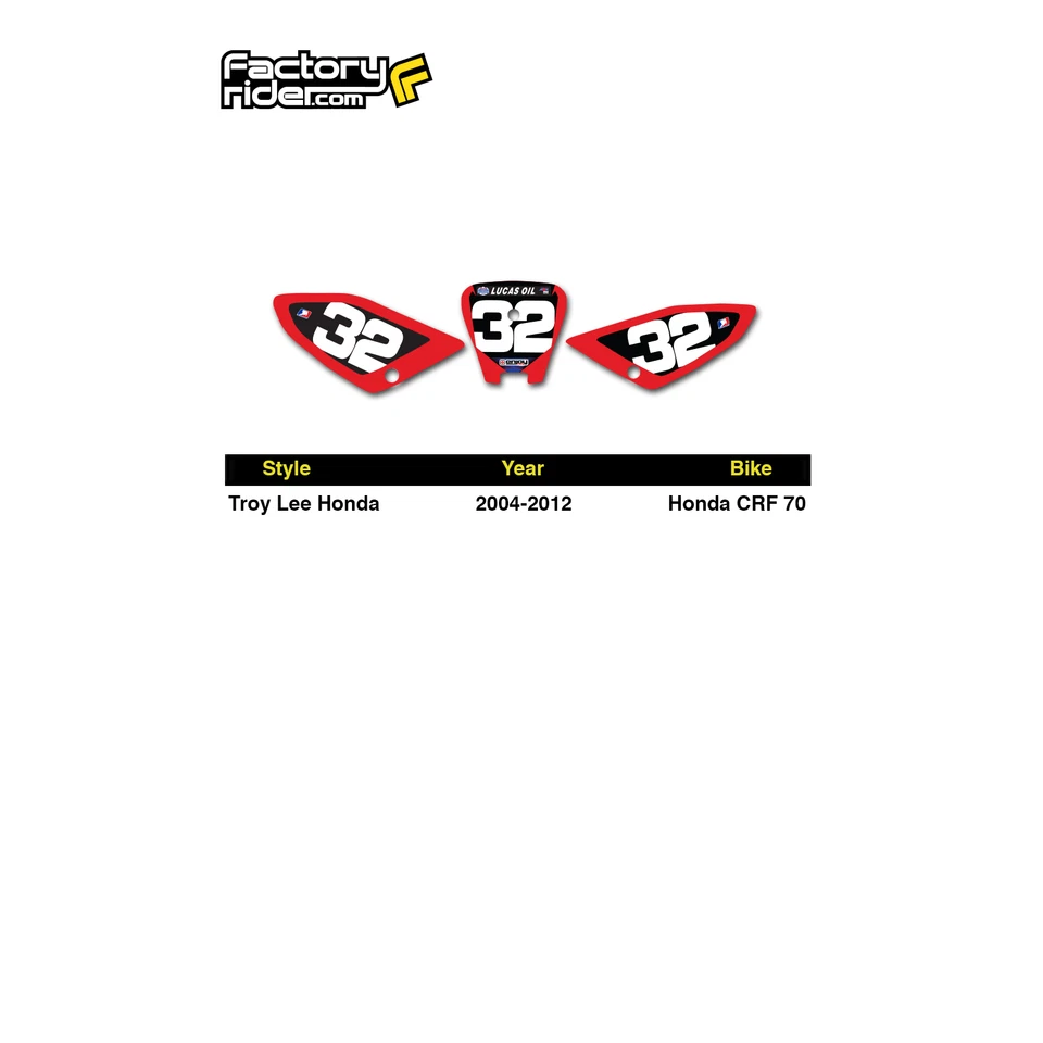 Kit de gráficos para moto de cross Honda CRF 70 TLD 2004-2012/números Motocross Enjoy MFG Foto 4 de 4