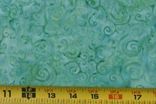 By 1/2 Yd, Green Scrolls on Green Batik, Galaxy/Java Batiks/NDF6-0005, B957