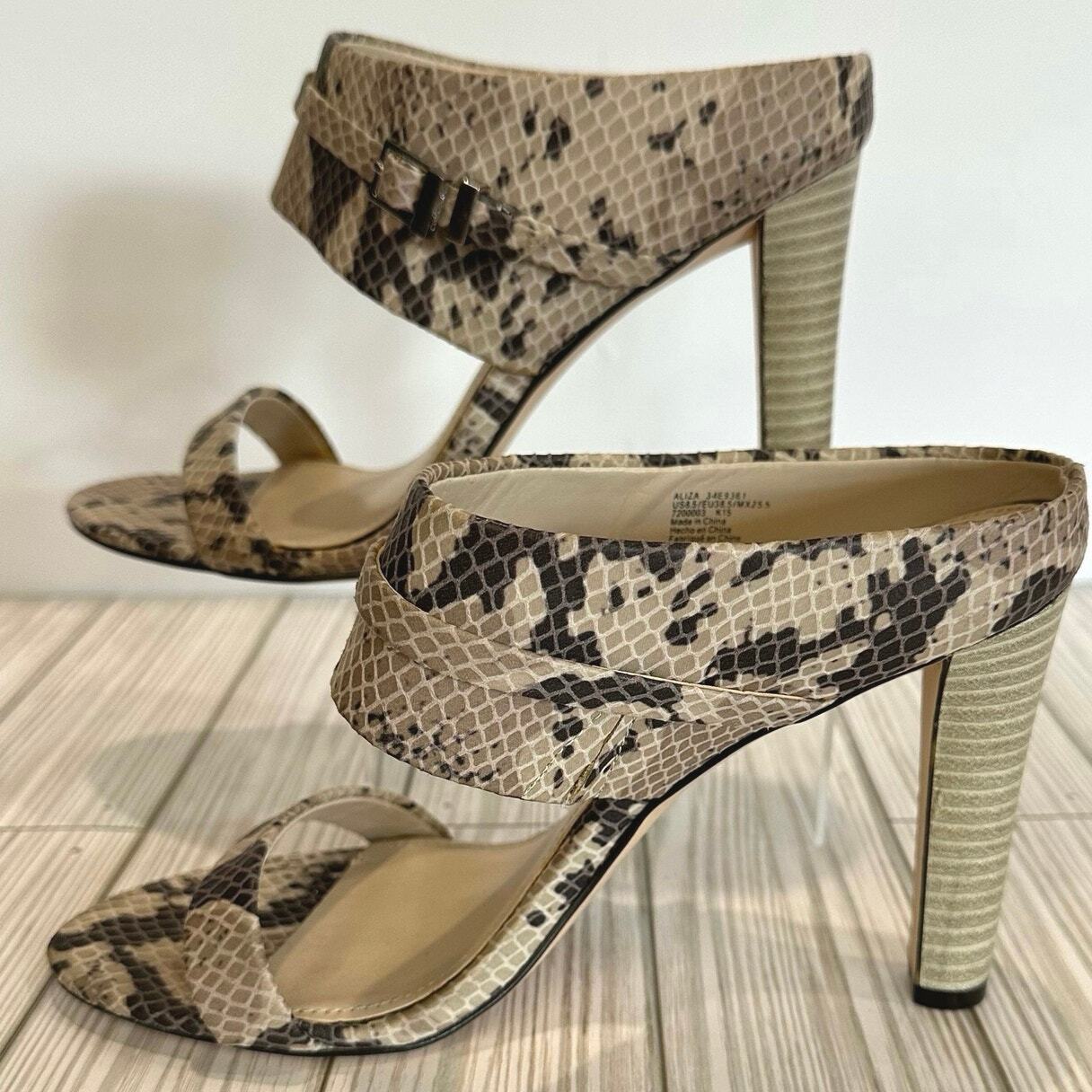 Calvin Klein Aliza slip on mule heels size 8.5 faux snakeskin thumbnail 4