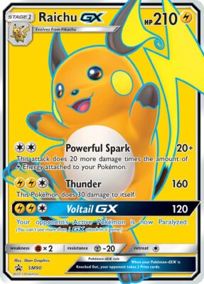 Raichu GX SM90 - Black Star Promo - Full Art Rare Pokemon Card