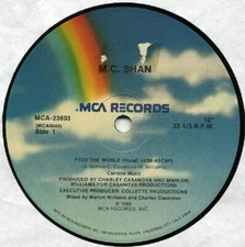 1985 - M.C. SHAN - FEED THE WORLD - MCA RECORDS ORIGINAL PROMOTIONAL 