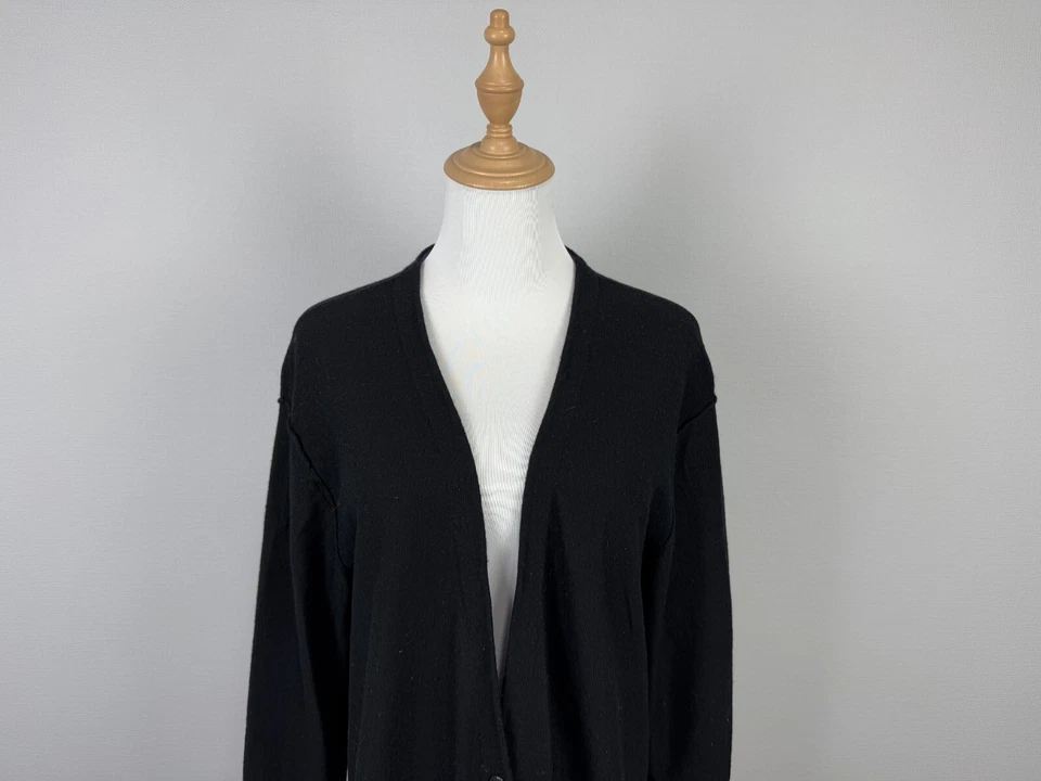 Cárdigan largo SONIA by Sonia Rykiel negro cómodo bolsillo grande tejido botones Foto 2 de 4