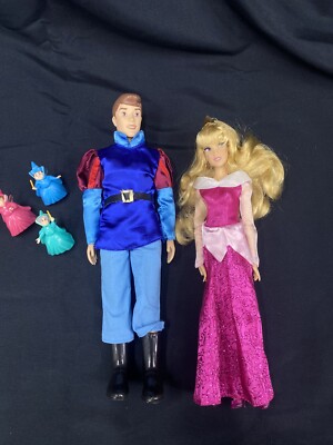 Disney Store Sleeping Beauty Prince Phillip Aurora Glitter Dress Doll  Fairy