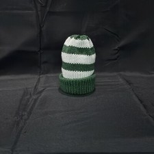 Baby Handmade Knitted Green and Gray Beanie Hat