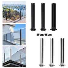 Edelstahl Geländerpfosten Glashalter Geländer Terasse Balkon Pfosten 85cm/95cm