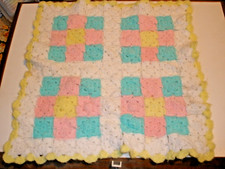 Handmade Crochet Baby Doll Blanket 19"x19" T66 