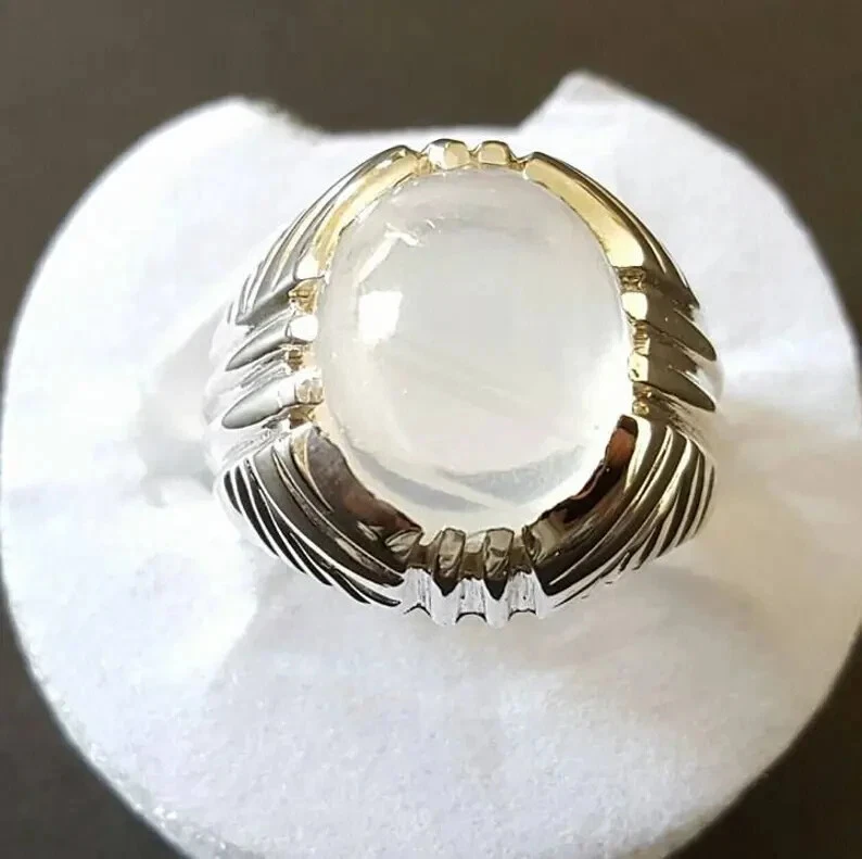 Anillo de piedra natural Dur Al Najaf anillo Dur e Najaf anillos chiítas piedra Najaf blanco Foto 2 de 4