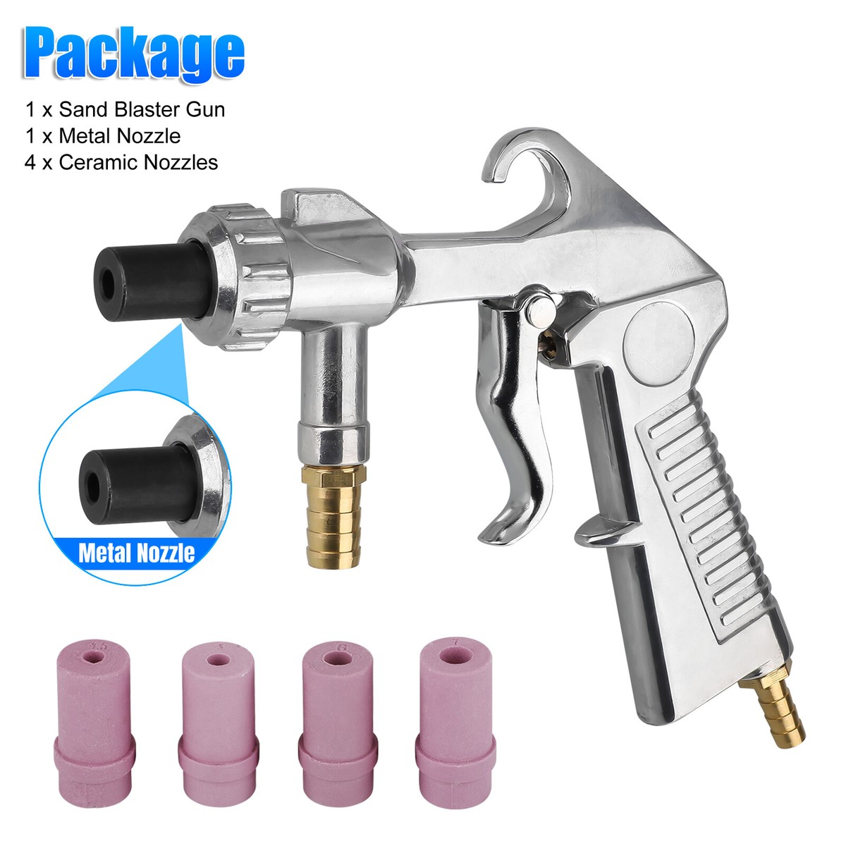Sandblaster Air Kit Sandblasting Gun Air Siphon Feed Nozzles