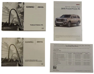 GENERAL MOTORS 2015 GMC Yukon/Yukon XL US Owners Manual Book W/Warranty Book New OEM 23248415