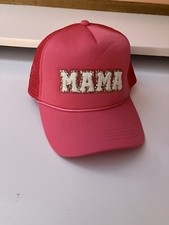 MAMA Women  s Pink Hat trucker Mesh Snap Back Hat Gold Sparkles Moms 23