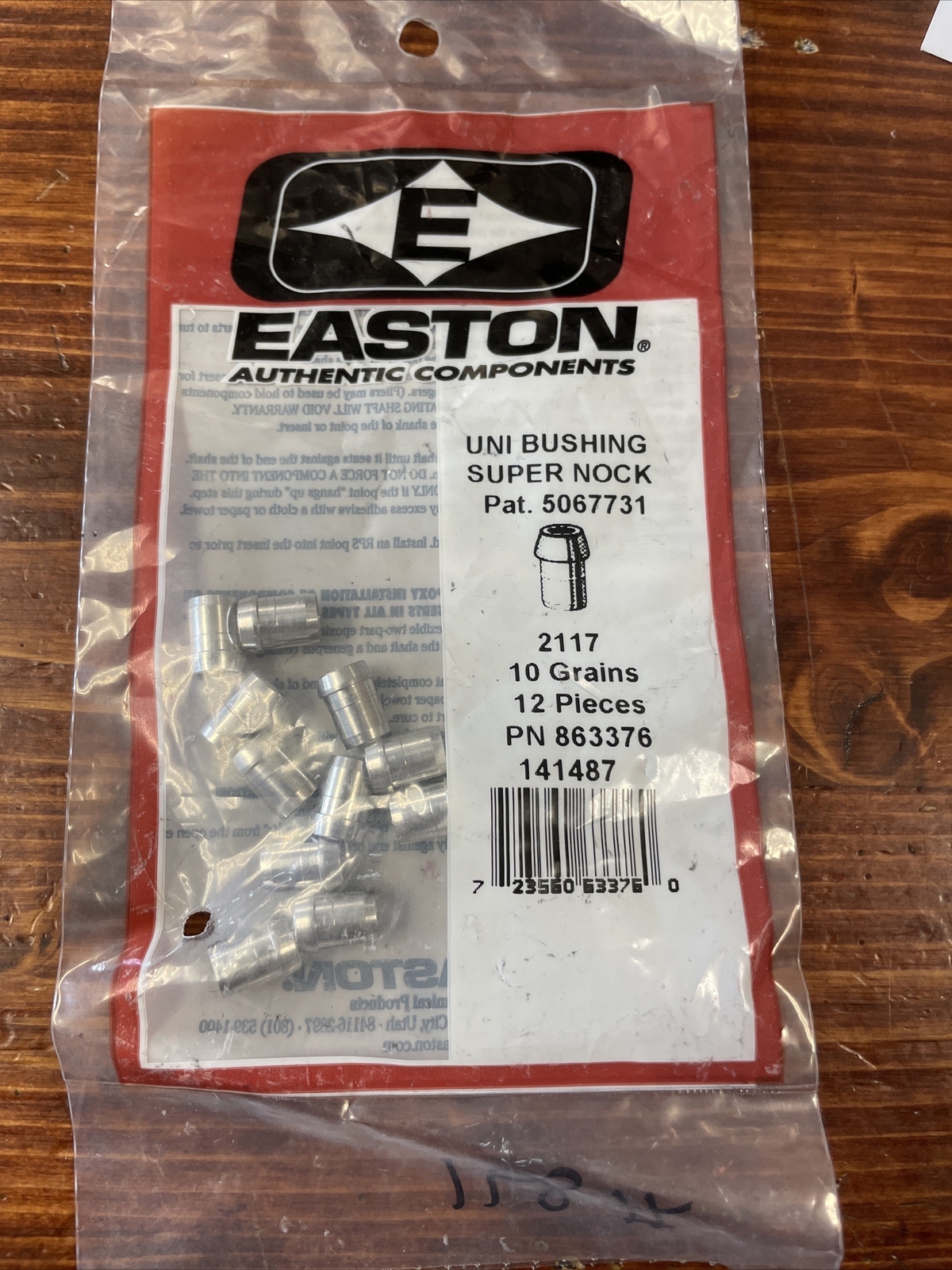 Easton Authentic Components Uni Bushing Super Nock 2117 10 Grains 12