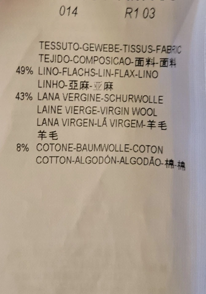 Armani Collezioni plaid trousers linen wool cotton straight fit size 8 - Image 3 of 4