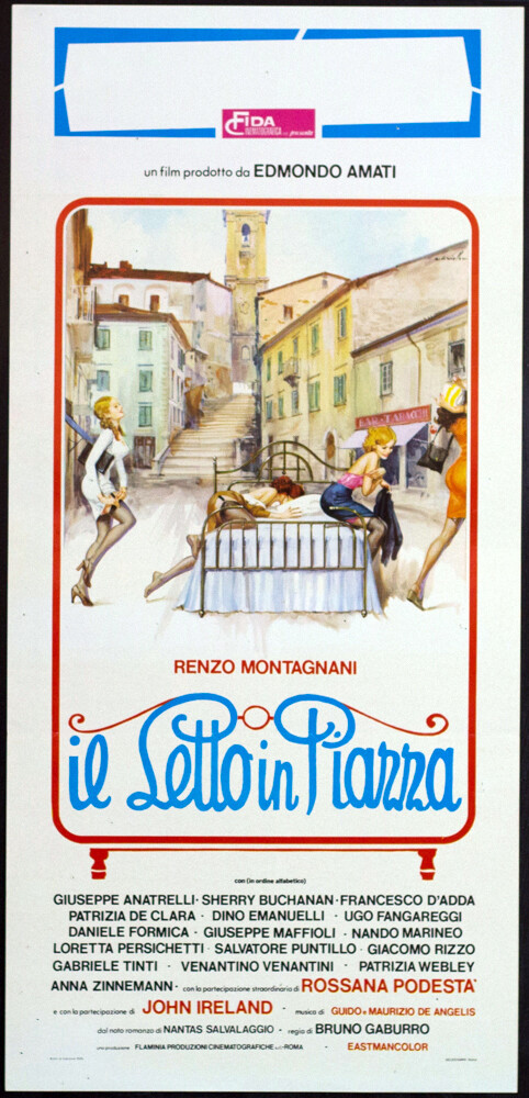 Locandina originale film Il letto in piazza (1976) - Regia di Bruno Gaburro