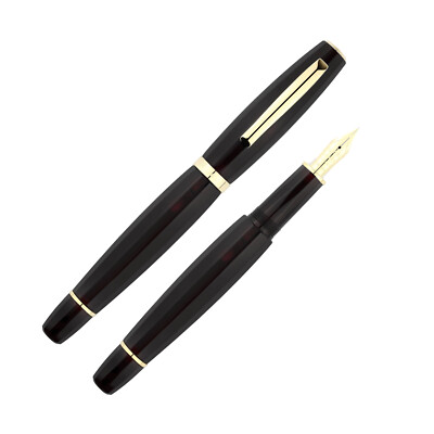 Scribo Feel Fountain Pen in Novello with Yellow Gold Trim, 18K Extra Extra Fine