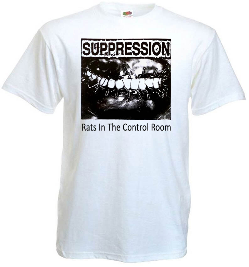 Suppression v4 t-shirt hardcore punk white all sizes S-5XL