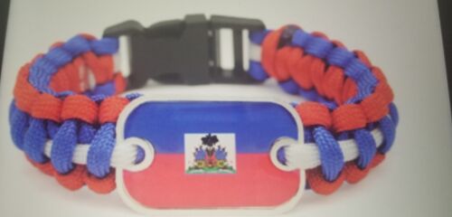 Haiti Custom Hand Woven Paracord Bracelets Wrist Fit 9.4”.** Unisex Wear** - Picture 2 of 3