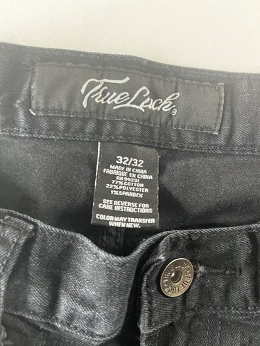 True Luck Mens Black Denim Jeans, size 32x32 Stretch Straight Leg - Picture 10 of 23