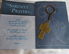 SERENITY PRAYER CROSS KEYCHAIN