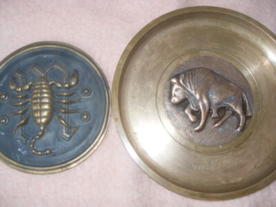 Bronze Relieff, Sternzeichen, rund, Stier/Skorpion 730/1127 g Preis pro Stck!!!!