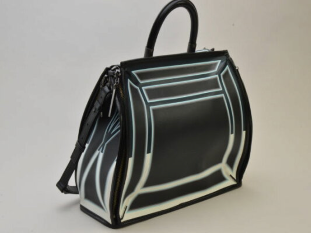 ISSEY MIYAKE GUSTON 2WAY Reversible Handbag Black/Patterned 
