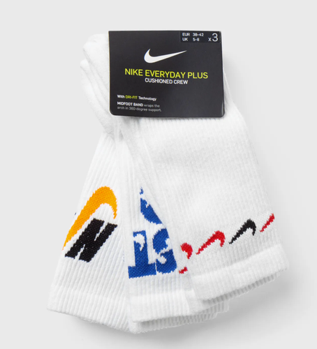 NIKE DAILY PLUS CALZE GIROCOLLO CON LOGO IMBOTTITO CONFEZIONE DA 3 DH3822-902 - UNISEX TUTTE LE TAGLIE - Foto 8 di 10